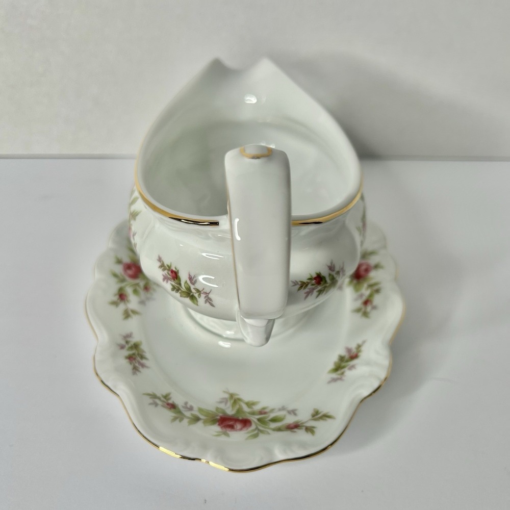 Vintage Johann‎ Haviland Moss Rose Gravy Boat With Attached Under Plate Bavaria - Picture 3 of 11
